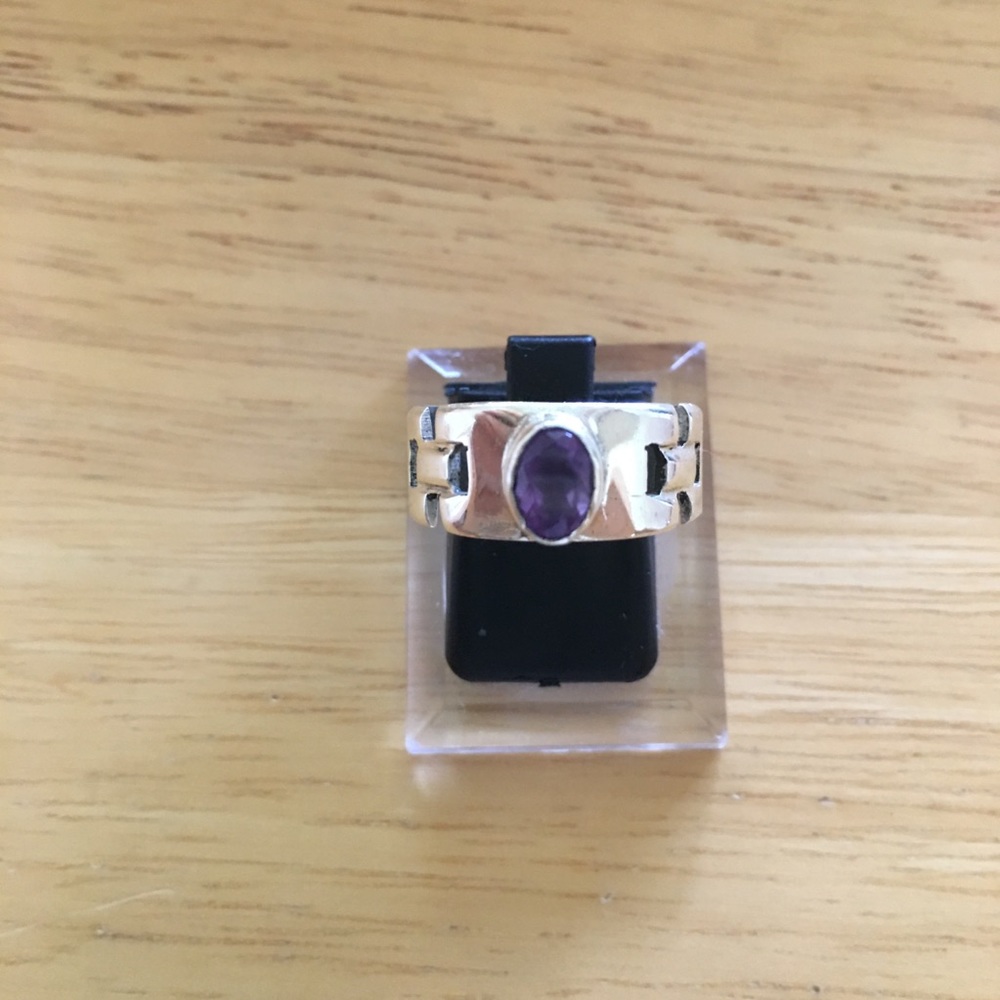 Amethyst Ring in Sterling Setting Sz. 8
